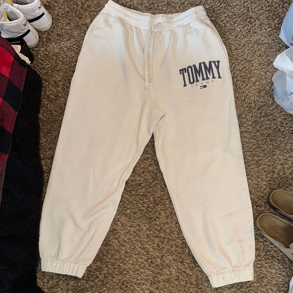 Tommy Hilfiger White Logo Sweatpants